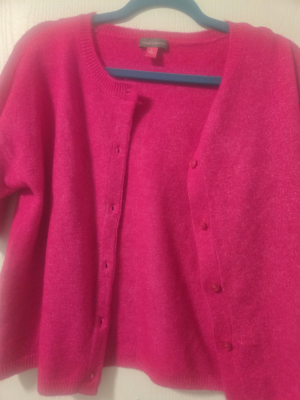 Vince Camuto Hot Pink Button-Up Cardigan